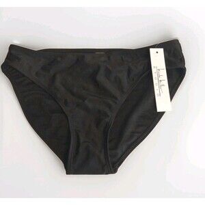 New Nicole Miller Studio Scoop Bikini Swimwear Bottom Sz S Black Beach Swim